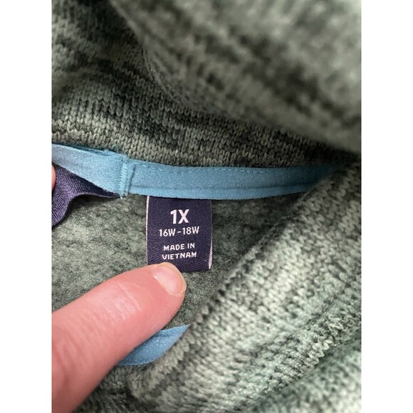 Lands End Sweater Tunic turtleneck Pullover Women 1X Green marled 16W-18W - Picture 5 of 7